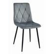 Scaune bucatarie/living, set 4 buc, Artool, Libra, catifea, metal, gri si negru, 44x40x88.5 cm