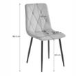 Set 4 scaune bucatarie/living, Artool, Libra, catifea, metal, negru, 44x40x88.5 cm