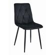 Set 4 scaune bucatarie/living, Artool, Libra, catifea, metal, negru, 44x40x88.5 cm