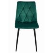 Scaune bucatarie/living, set 4 buc, Artool, Libra, catifea, metal, verde si negru, 44x40x88.5 cm