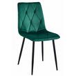 Scaune bucatarie/living, set 4 buc, Artool, Libra, catifea, metal, verde si negru, 44x40x88.5 cm