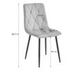 Set 6 scaune bucatarie/living, Artool, Libra, catifea verde, picioare metal negru, 44x40x88.5 cm