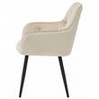 Set 6 scaune tip fotoliu bucatarie/living, Artool, York, catifea bej, picioare metal negru, 56x62x83.5 cm