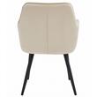 Set 6 scaune tip fotoliu bucatarie/living, Artool, York, catifea bej, picioare metal negru, 56x62x83.5 cm
