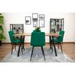 Set 6 scaune bucatarie/living, Artool, Kara, catifea verde, picioare metal negru, 44.5x50.5x87 cm