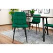 Set 6 scaune bucatarie/living, Artool, Kara, catifea verde, picioare metal negru, 44.5x50.5x87 cm