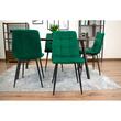 Set 6 scaune bucatarie/living, Artool, Kara, catifea verde, picioare metal negru, 44.5x50.5x87 cm