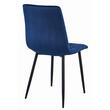 Set 6 scaune bucatarie/living, Artool, Libra, catifea bleumarin, picioare metal negru, 44x40x88.5 cm