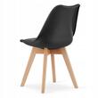 Set 4 scaune bucatarie/living, Artool, Mark, PP negru, picioare lemn natur, 49x43x82 cm