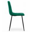 Set 6 scaune bucatarie/living, Artool, Kara, catifea verde, picioare metal negru, 44.5x50.5x87 cm