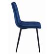 Set 6 scaune bucatarie/living, Artool, Libra, catifea bleumarin, picioare metal negru, 44x40x88.5 cm