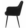 Set 6 scaune tip fotoliu bucatarie/living, Artool, Nana, catifea neagra, picioare metal negru, 54x61x83.5 cm
