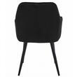 Set 6 scaune tip fotoliu bucatarie/living, Artool, York, catifea neagra, picioare metal negru, 56x62x83.5 cm
