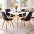 Set 4 scaune bucatarie/living, Artool, Mark, PP negru, picioare lemn natur, 49x43x82 cm