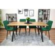Set 6 scaune bucatarie/living, Artool, Kara, catifea verde, picioare metal negru, 44.5x50.5x87 cm