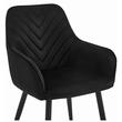 Set 6 scaune tip fotoliu bucatarie/living, Artool, Nana, catifea neagra, picioare metal negru, 54x61x83.5 cm