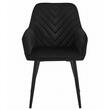 Set 6 scaune tip fotoliu bucatarie/living, Artool, Nana, catifea neagra, picioare metal negru, 54x61x83.5 cm