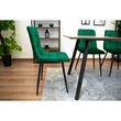 Set 6 scaune bucatarie/living, Artool, Kara, catifea verde, picioare metal negru, 44.5x50.5x87 cm