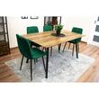 Set 6 scaune bucatarie/living, Artool, Kara, catifea verde, picioare metal negru, 44.5x50.5x87 cm