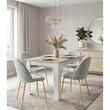 Set 4 scaune bucatarie/living, Artool, Cieza, catifea gri deschis, picioare metal auriu, 49x60x87 cm