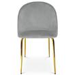Set 4 scaune bucatarie/living, Artool, Cieza, catifea gri deschis, picioare metal auriu, 49x60x87 cm