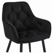 Set 6 scaune tip fotoliu bucatarie/living, Artool, York, catifea neagra, picioare metal negru, 56x62x83.5 cm