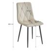 Set 6 scaune bucatarie/living, Artool, Libra, catifea neagra, picioare metal negru, 44x40x88.5 cm