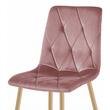 Set 4 scaune bucatarie/living, Libra, catifea, metal, roz si natur, 45x54x86.5 cm