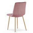 Set 4 scaune bucatarie/living, Libra, catifea, metal, roz si natur, 45x54x86.5 cm