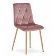 Set 4 scaune bucatarie/living, Libra, catifea, metal, roz si natur, 45x54x86.5 cm