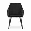 Scaune stil scandinav, set 2 buc, Artool, Lugo, catifea, metal, negru, 57.5x56.5x86.5 cm