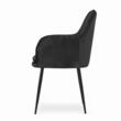 Scaune stil scandinav, set 2 buc, Artool, Lugo, catifea, metal, negru, 57.5x56.5x86.5 cm