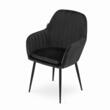 Scaune stil scandinav, set 2 buc, Artool, Lugo, catifea, metal, negru, 57.5x56.5x86.5 cm