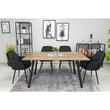 Scaune stil scandinav, set 2 buc, Artool, Lugo, catifea, metal, negru, 57.5x56.5x86.5 cm