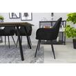 Scaune stil scandinav, set 2 buc, Artool, Lugo, catifea, metal, negru, 57.5x56.5x86.5 cm
