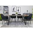 Scaune stil scandinav, set 2 buc, Artool, Lugo, catifea, metal, negru, 57.5x56.5x86.5 cm