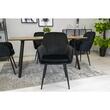 Scaune stil scandinav, set 2 buc, Artool, Lugo, catifea, metal, negru, 57.5x56.5x86.5 cm