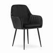 Scaune stil scandinav, set 2 buc, Artool, Lugo, catifea, metal, negru, 57.5x56.5x86.5 cm