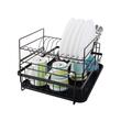 Scurgator vase, Verk Group, de bucatarie, metal si plastic, negru, suport tacamuri, 2 nivele, 44x32x24 cm