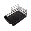 Scurgator vase, Verk Group, de bucatarie, metal si plastic, negru, suport tacamuri, 2 nivele, 44x32x24 cm