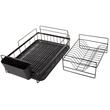 Scurgator vase, Verk Group, de bucatarie, metal si plastic, negru, suport tacamuri, 2 nivele, 44x32x24 cm