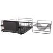 Scurgator vase, Verk Group, de bucatarie, metal si plastic, negru, suport tacamuri, 2 nivele, 44x32x24 cm