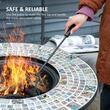 Semineu/vatra de foc exterior, 3 in 1, masuta de gradina si gratar pentru barbecue, metal si ceramica, cu accesorii, 75x60 cm