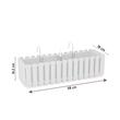 Set 2 jardiniere decorative cu suport metalic, sistem irigare,​​​​​​​ alb, 58x18x16.2 cm, Boardee Fencycase W