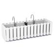 Set 2 jardiniere decorative cu suport metalic, sistem irigare,​​​​​​​ alb, 58x18x16.2 cm, Boardee Fencycase W