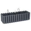 Set 2 jardiniere decorative cu suport metalic, sistem irigare,​​​​​​​ antracit, 58x18x16.2 cm, Boardee Fencycase W