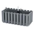 Set 2 jardiniere decorative cu suport metalic, sistem irigare,​​​​​​​ gri, 38x18x16.2 cm, Boardee Fencycase W