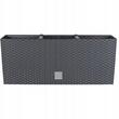 Set 2 jardiniere decorative, sistem irigare, imitatie ratan, antracit, 30 L, 60x25x24 cm, Rato Case