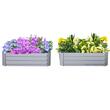 Set 2 paturi/straturi inaltate pentru flori, legume, din otel, gri, 100x100x30 cm