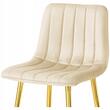 Set 2 scaune de bucatarie/bar, Artool, Pozza, catifea bej deschis, picioare metal auriu, 43x49x102 cm
